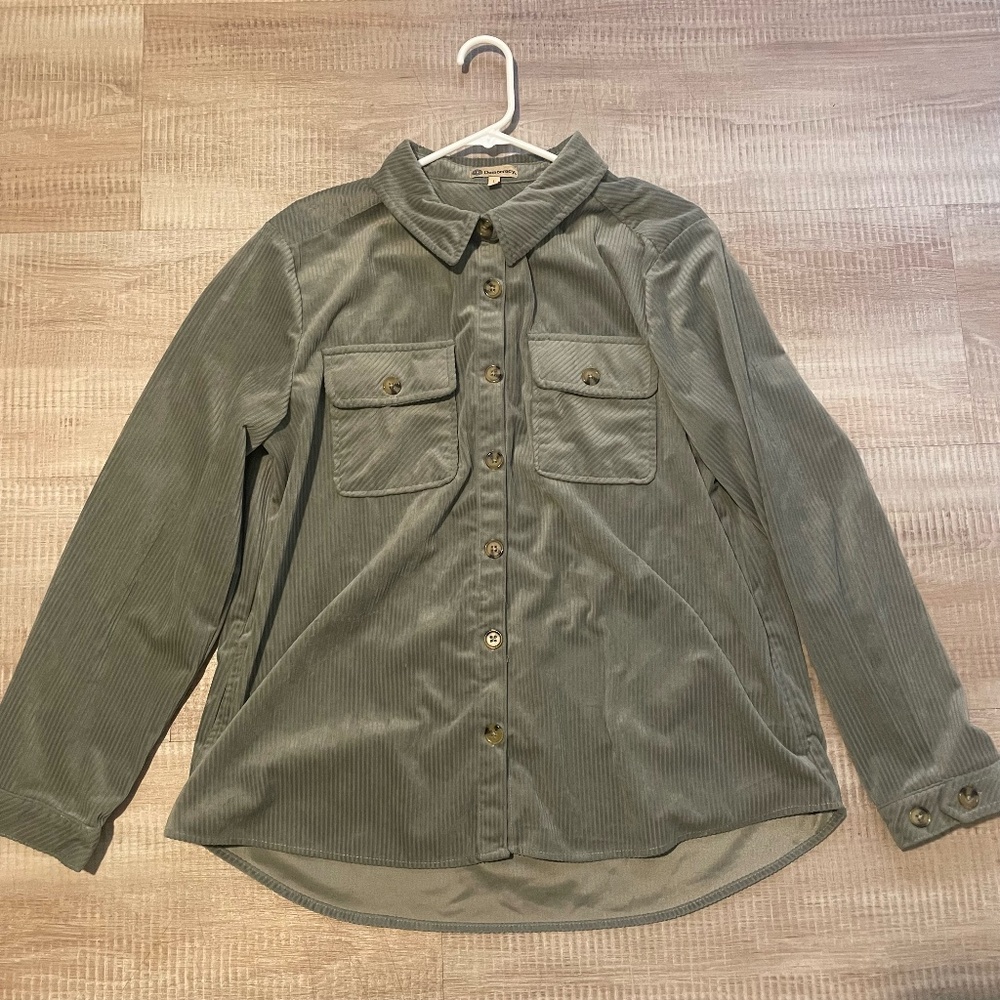 Green/Grey Button-Down
